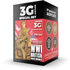 3G Acrylics Special Set AK Interactive 3rd Gen WWI British Uniform Colours # 11638