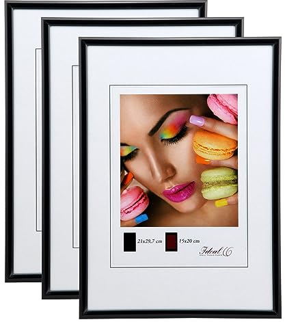 IDEAL TREND New Lifestyle Set Bilderrahmen Wanddeko Collage Poster Rahmen 2er 3er 5er Pack: Farbe: 3er Pack Schwarz | Format: 40x60