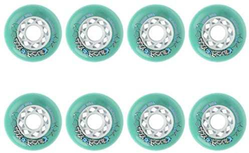 SSCYHT 85A Inline Skate Rollen 72mm 76mm 80mm Roller Skates Ersatzrolle Slalom Skating Rollen Grün und Lila 8 Stück/Set,Grün,76mm