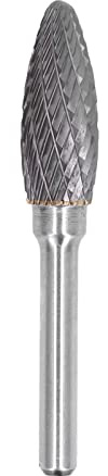 Jeanoko Grinding Bit Rotary Burr Double Cut Grinder Head Tool Carbide Burr Shank Drill Bits Die Grinder Bits for Metal Chamfering GroovingAbrasives