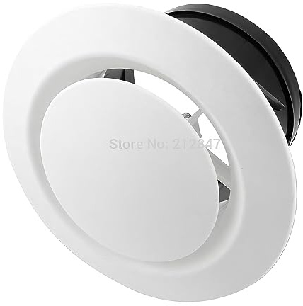 TOTMOX - Rejilla de ventilación redonda ajustable (plástico ABS, 125 mm), color blanco