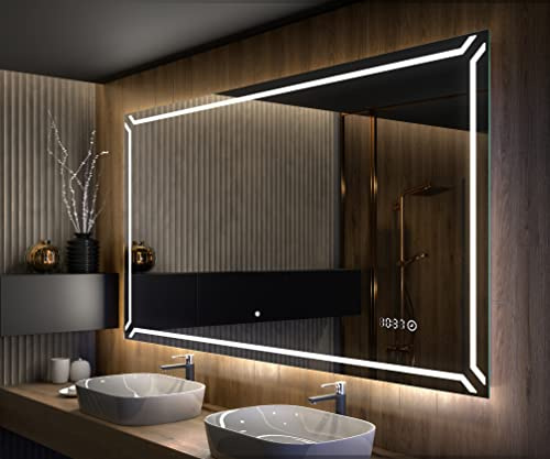 Artforma Badspiegel mit Beleuchtung - Led Spiegel Bad - 150x100 - Badezimmerspiegel Nach Maß - auf Individuelle Bestellung Gefertigt - Modernes Design - Ohne Rahmen