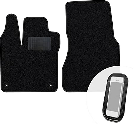 moto-MOLTICO Vorne Fußmatten Auto Velours Autoteppiche Schwarz Automatten Set 2-teilig passend für Renault Twingo III Smart Forfour ab 2014
