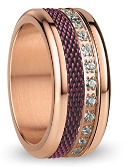 BERING Damen Ring in glänzendem roségold - Arctic Symphony Collection aus Edelstahl - Douro