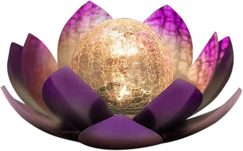 PRETTYLE Lampe Solaire Fleur De Lotus | Décoration De Jardin D'Extérieur | En Forme De Fleur Pour Jardin, Pelouse, Trottoir, 28x28x12cm