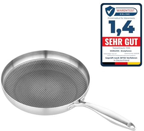Morleos Keramikpfanne cm | Kratzfeste Wabenpfanne | 5-Schicht - 3mm - kg | Premium Bratpfanne für Induktion | Antihaft, Backofenfest & Spülmaschinenfest | PFAS & PTFE Frei | (Waben, Ø 24 cm)