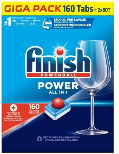 Finish Compresse per lavastoviglie Power All-in-1, regolari, 160 pezzi