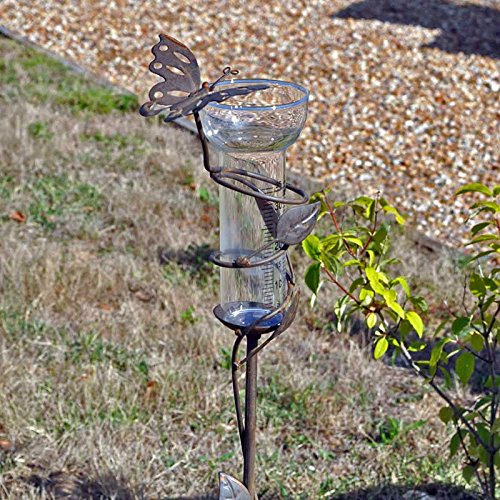 La Grande Prairie Pluviometro Giardino Farfalla 10x107x13cm