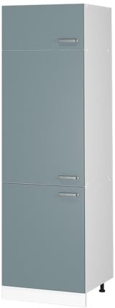 Vicco Hochschrank R-Line, Blau-Grau, 60 cm | mit Türen, zur Aufbewahrung von Haushaltsutensilien und Vorräten