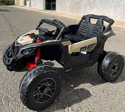 Indalchess Buggy 24 V Can-Am Maverick 1-sits, 4 x 4 (200 W motorer), läder, Mp4 TV, RC. Fullalternativ - INDA37-LI-CA003rs (svart)