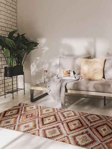 benuta Nest Teppich Artis - Kunstfaser - Outdoor geeignet - Rechteckig & im Style: Abstrakt,Ikat, Ethno-Style - Pflegeleicht für Wohnzimmer Schlafzimmer, Multicolor, 80x250 cm