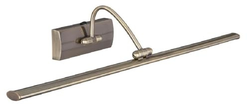 LED Antique Brass Vintage Switched Swan Neck Picture & Mirror Light | Adjustable Head | 38cm Width | On Off Switch Operated | 659 Lumen | 3000k Warm White Light | Art & Mirror Lighting