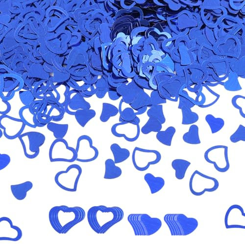 30g Glitzer Konfetti Blau, Etwa 1200-1400 Stück Herz Konfetti Tischdeko, Oktoberfest Deko Confetti, Streudeko Hochzeit für Geburtstag Hochzeit Einschulung Party Weihnachten Taufe Valentinstag