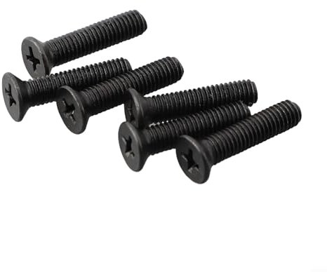 FUBESK Flachrundkopfschrauben, 304 Edelstahl, Kreuzantrieb, Maschinen-Befestigungsschrauben für M5, M6, 22 mm, Bohrfutterschaft-Adapter (6 x M5)