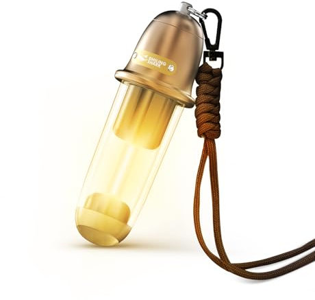 Smiling Shark Camping Ambient Lighting, XPE LED Small Tent Light with Lanyard Rechargable IPX4 Waterproof White & Warm Light Mode Wearable Portable Camping Lantern for Outdoor Hiking Emergency Picnic