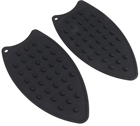 NDNCZDHC 2 Pcs Silicone Iron Rest Pad, Iron Mat for Ironing for Ironing Board, Ironing Pad for Irons Boards Irons Curling Irons (Black)