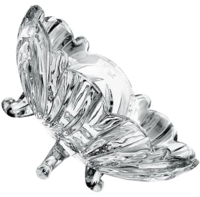 AUTSUPPL Decorative 950ml Embossed Glass Fruit Plate and Salad Bowl 3-Leg Stand for Kitchen Dessert Table Decor and Photo Prop