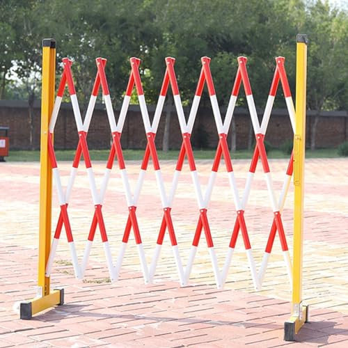 Tragbares mobiles Auffahrtschutzgitter aus Metall, erweiterbar, für Arbeitszonen, Garagen und Einkaufszentren, Rot, 120 x 400 cm
