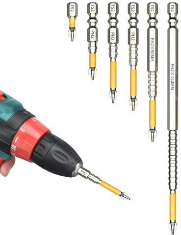 Magnetic Drill Bit Set Magnetic Hex Bit Set | Anti Slip Ergonomic Precision Professional Tips for Drywall Installation Furniture Appliance Industrial Roofing