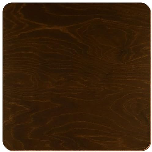 Lot de 10 carrés en chêne foncé laqué des deux côtés - 3 à 50 cm - En contreplaqué de bouleau de 3 mm - Disponible individuellement ou en lot - Dimensions : 14 cm