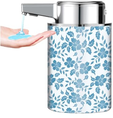 Automatic Soap Dispenser,Hand soap dispenser, USB Rechargeable with Infrared Motion Sensor for Bathroom, Kitchen(Blue and white porcelain)