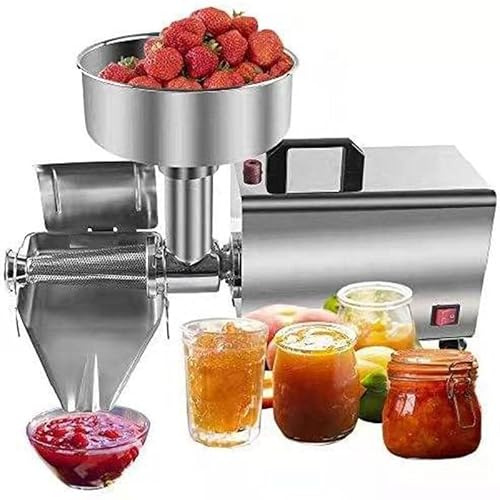 HSOYGE Passapomodoro Elettrico da 370 W, Macchina per la macinazione del Pomodoro, Macchina per la Salsa in Acciaio Inossidabile per Salsa di Pomodoro, mirtilli, Fragole - Motore in Rame Puro