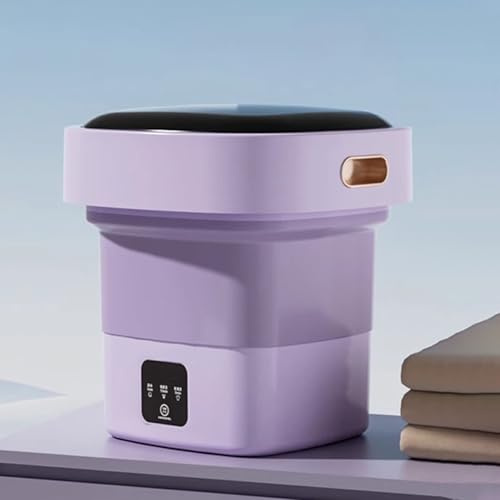 7L Mini Lavatrice Portatile con Centrifuga, Lavatrice da Campeggio, Piccola Lavatrice da Viaggio, Lavatrice Pieghevole, per Casa/Viaggio/Campeggio/Vestiti(Purple)