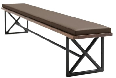 WLXFF Leder Bankauflage mit Reißverschluss, Waschbare Bierbankauflagen Gepolstert Auflage bankauflage Outdoor sitzauflagen gartenmöbel für Biertisch,No2,120X40X3CM