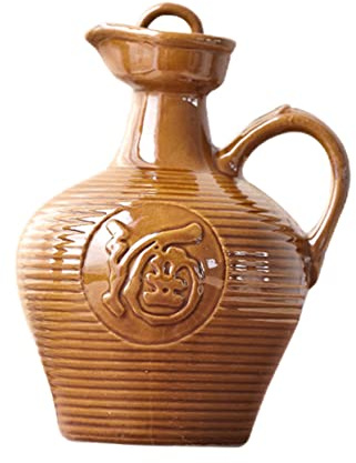 KICHOUSE Wine Jug Portable 6.7 Inch Terracotta Kettle with Handle and Lid for Household Wine Serving and Home Accessory