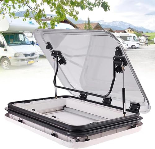 JIANGYUXINLI Camper lucernario,Ventilazione Tetto Caravan,con Rete Antinsetti e Luci A LED,Lucernario Camper Multiuso,Copertura in Acrilico Cavo A Doppio Strato Anti UV,per Camper/Roulotte