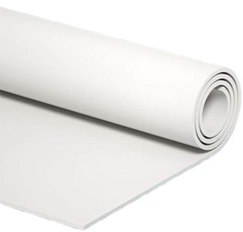 COYOUCO Feuille De Caoutchouc De Silicone Blanche, Haute Température Robuste pour Les Joints D'Étanchéité Bricolage, 500 * 500 Mm, Épais 6-20 Mm,6 * 500 * 500mm (White)