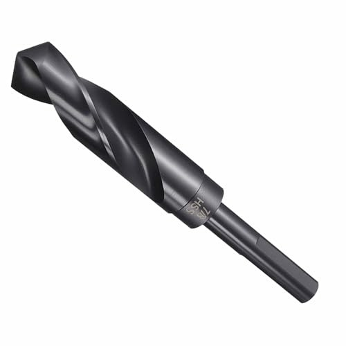 CoCud Drill Bit 7/8 Diameter (22.23mm) 12mm Shank 3-Flat 4341 HSS | High Speed Steel Reduced Shank Bits Nitriding Black 118° Angle - (Applications: for Drilling Plastic Wood)
