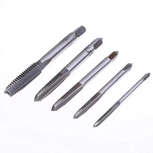 Besttoolifes Windeisen Set Verstellbarer T-Griff Ratsche Gewindebohrer M3-M8 Metrisches Metall-Handgewindebohrer für Gewindebohrer und Schneideisen Sets (5 Stück Gewindebohrer)