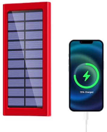 Chargeur Solaire de Téléphone,Batterie Externe 10000mAh Portable USB pour Maison Randonnée Camping Voyage Découverte
