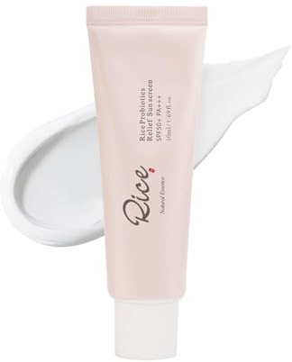 Reis Probiotika Sonnencreme Gesicht - Sunscreen LSF 50 - Koreanische Skincare - Feuchtigkeitscreme Tagescreme - Anti Falten Gesichtspflege mit SPF 50+ UVA/UVB Schutz für trockene Haut, 50 ml