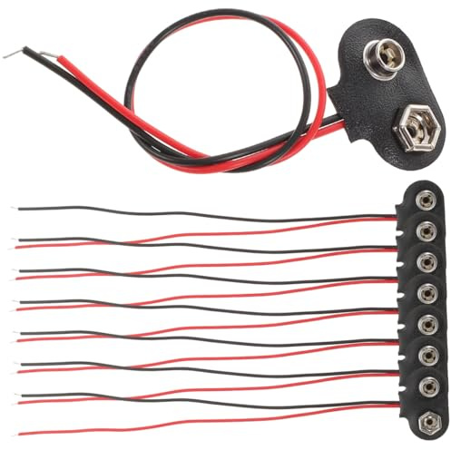 MAJORMENCH 50 Piezas Conector Clip de Batería Tipo T con Cable para Conexiones Estables y Fácil Instalación Dispositivos Electrónicos Pequeños