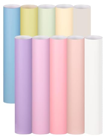 Plotterfolie Textil - 10 Farben Pastell Heat Transfer Vinyl 30,5×25,4cm DIY | Transferfolie Plotter Flexfolie für Textilien Transferfolie zum Aufbügeln Vinylfolie für Shirt Stoffe Kleidung Andere Stoffe