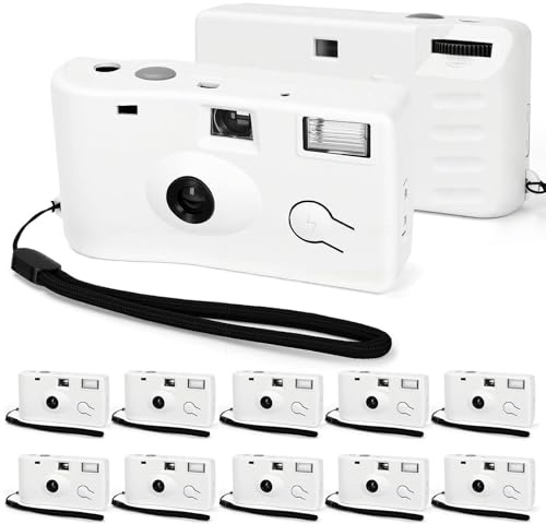 12 Pack Disposable Cameras Bulk Single Use Flash 35mm 17 Film 200 ISO Film Camera for Wedding Birthday Concert Travel Anniversary Party Supplies