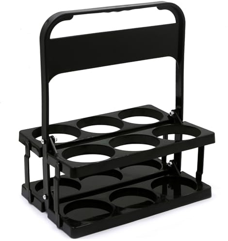 Drink Carrier With Handle, Cup Carriers For Drinks, Foldable Plastic Cup Holder, Reusable Holder Carrier with Handle, (Black), 6-Pack Beer Bottle Drink with