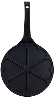 MENASTYL - Poele à pancake en forme de coeur 26cm en aluminium 6 trous - 6020711