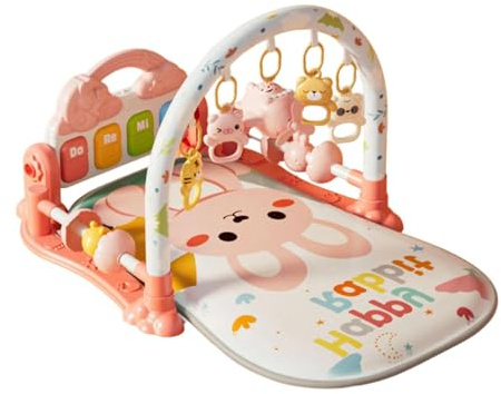 Spielbogen Für Babys – Faltbare Monteśsori-Spielmatte | Krabbelmatte Für Neugeborene, 6 Abnehmbare Spielzeuge, Weich Gepolstert, Rutschfest, Leicht Zu Reinigen, Die Bauchlage Und Die Förderung