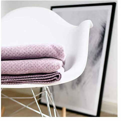 RIEMA® warme Baumwolldecke Emma | weiche Sofadecke in Mauve 100% Bio-Baumwolle Made in Germany | kuschelige Wolldecke für Sofa Couch Bett Sessel - 150x200 cm