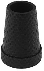 Schlanker Gummipuffer KARO schwarz für Gehstöcke aus Holz 14 mm