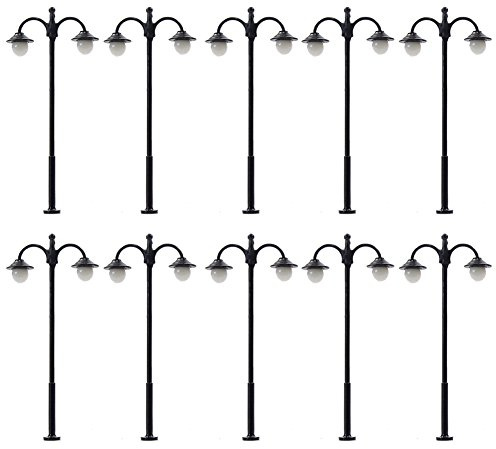 Evemodel 10 STK. LED Parklaternen Leuchte Lampen Beuchtung 45mm 1:160 Spur N Minigarten Puppenhaus Dekor
