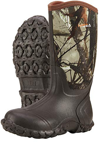 HISEA Men's Rain Boots Waterproof Insulated Rubber Boots Neoprene Mud Boots Outdoor
