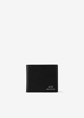 Armani Exchange A|X Portafoglio con logo in pelle liscia, nero