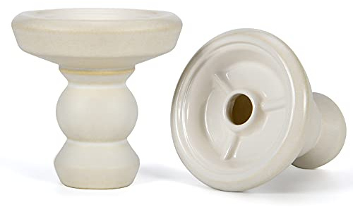 Cazoleta Cachimba Phunnel Cabeza Shisha - Kitosun Pivot Hookah Bowl 320g Tazón de barro acristalado con borde compatible con HMD Provost & Foil, Shisha 15-20g Últimos 1.5-2 horas (Antiguo blanco)