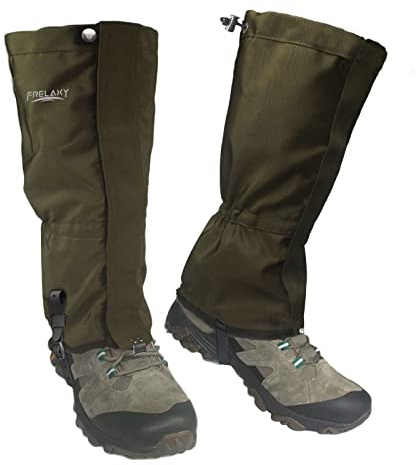 Frelaxy Beingamaschen 【2021 100% wasserdichte Wandergamaschen, Jagdgamaschen mit verbessertem Gummi-Fußband, verstellbare Schneestiefelgamaschen zum Skifahren, Motorrad