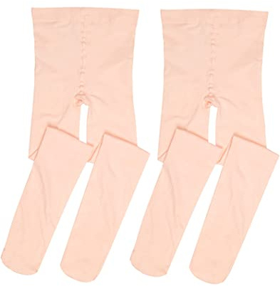 MdnMd Ultra Soft Footed Ballet Legging Stocking Dance Ballet Tights for Toddler Girls 2 Pairs (Ballet Pink, Child Age 4-6)