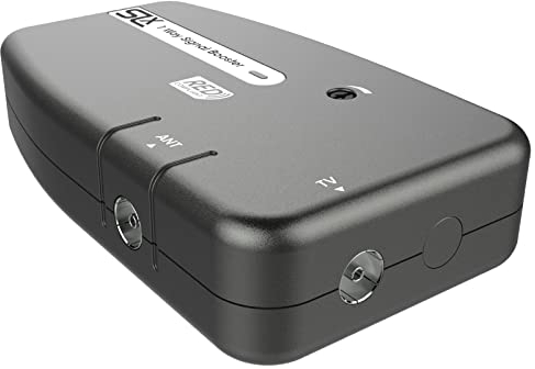 SLx TV Signal Booster Aerial Amplifier, 1 Way Signal Distribution Amplifier with Coax Connections, 4G & 5G Filtering, Indoor TV Aerial, HD & 4K TV/FM/DAB & Freeview, Variable Gain Control